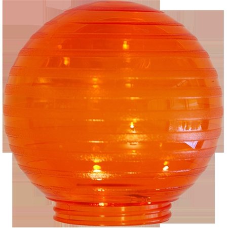 PERFECTTWINKLE Sphere 6 in. Etched Orange Acrylic Festival Replacement Globe, 6PK PE915290